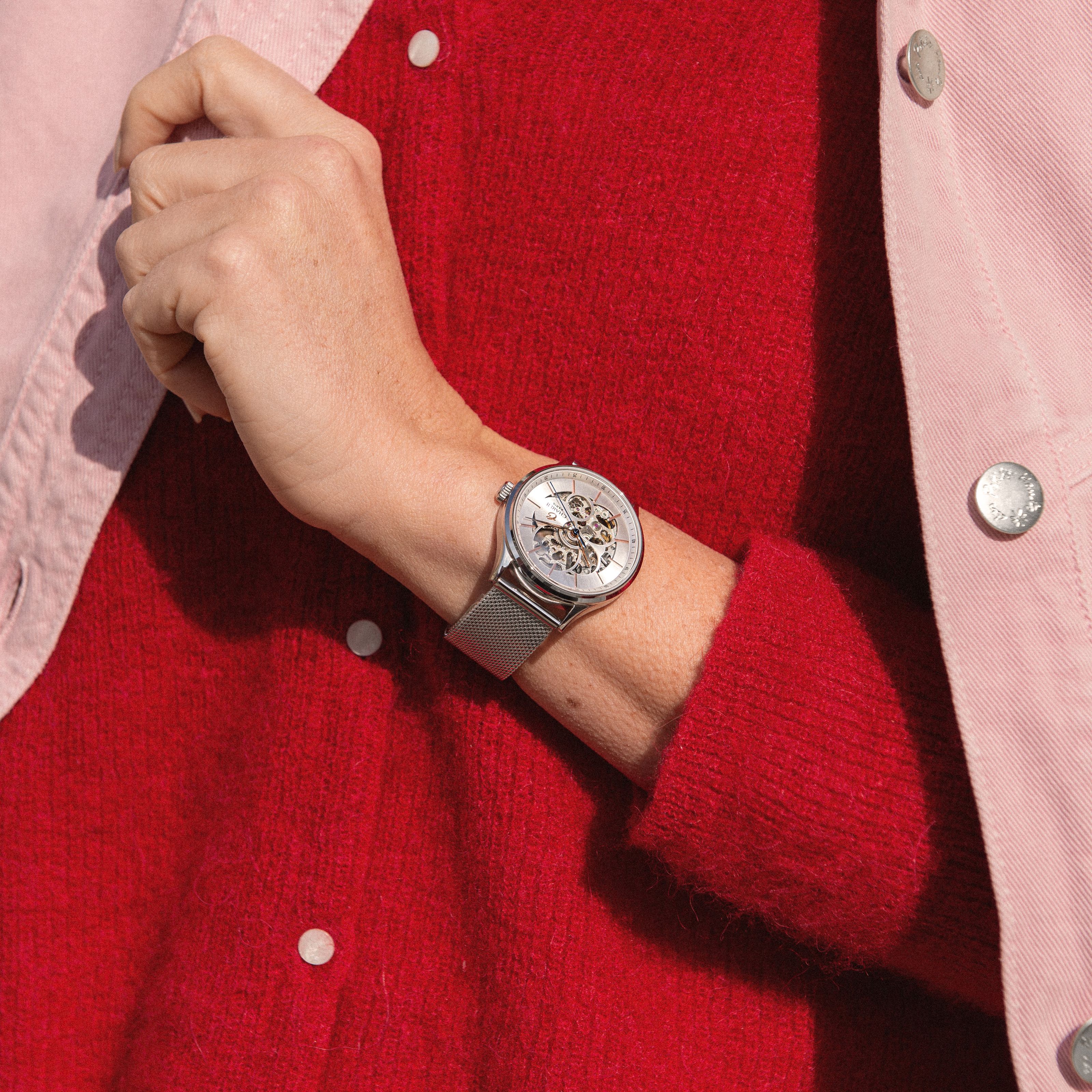 INITIAL - Women's automatic watch skeleton - White dial - 36mm
