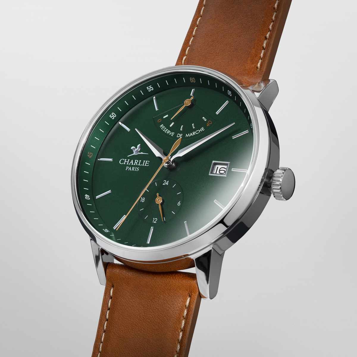 Montre fran aise r serve de marche homme verte Initial r serve