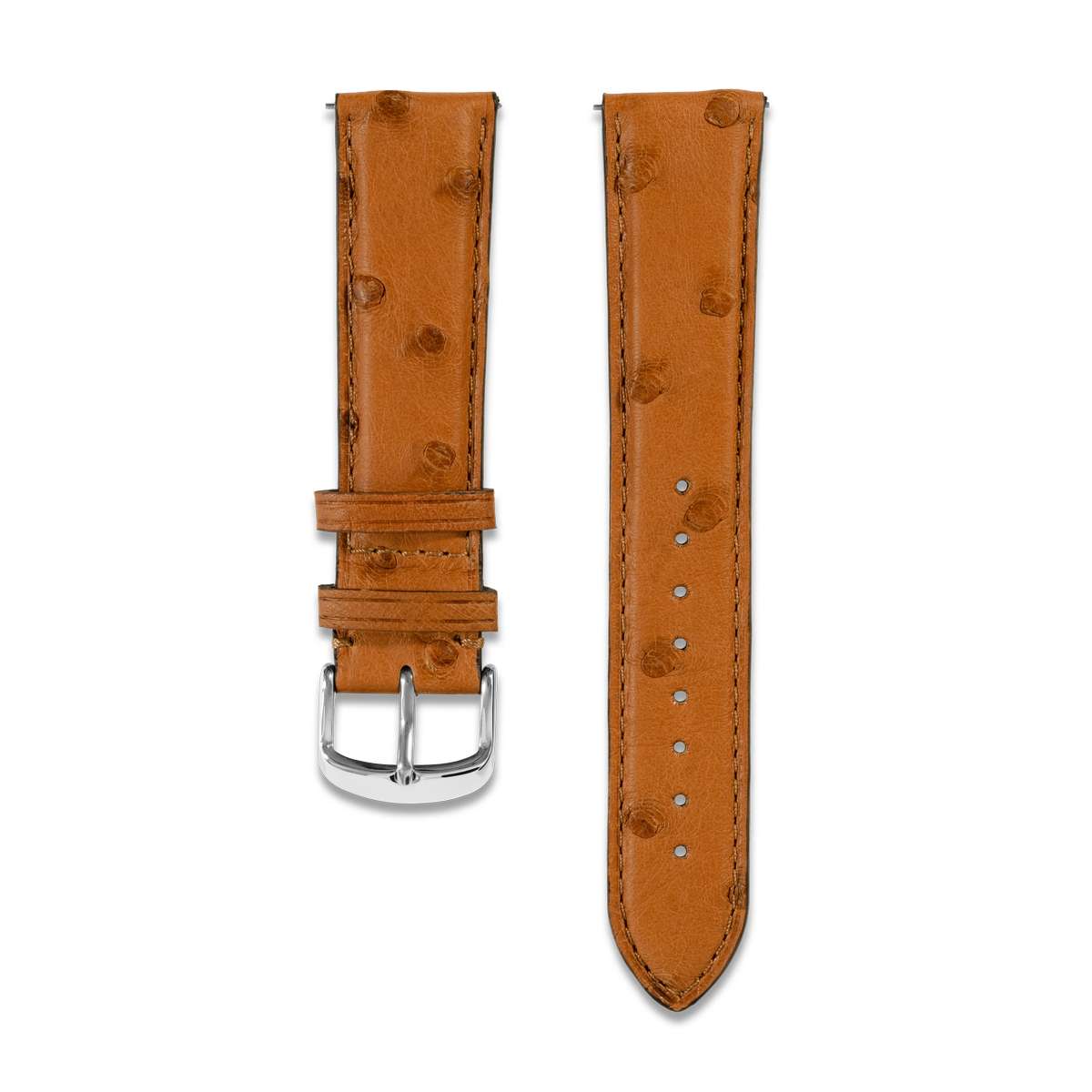 Bracelet en cuir d&#39;autruche marron - Charlie Paris