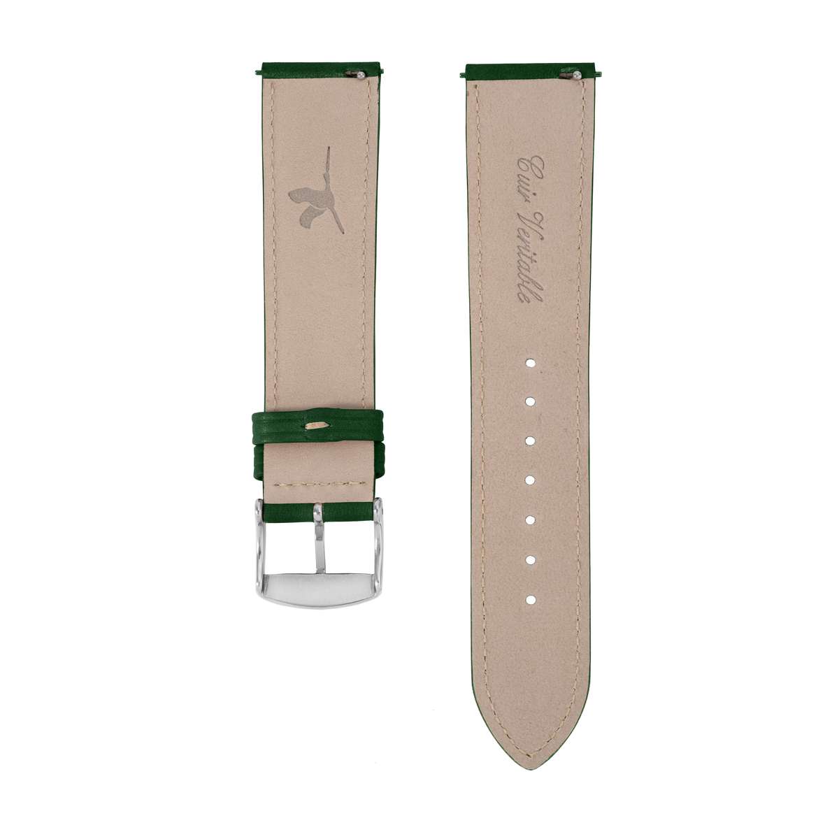 Olive green cheap leather watch strap