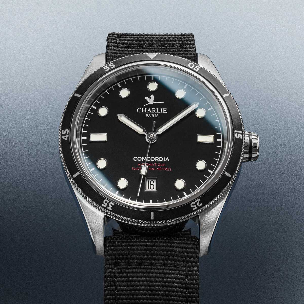 GMT Uhr wasserdicht schwarz Schweizer Uhrwerk - Concordia Automatikuhr GMT  Schwarz