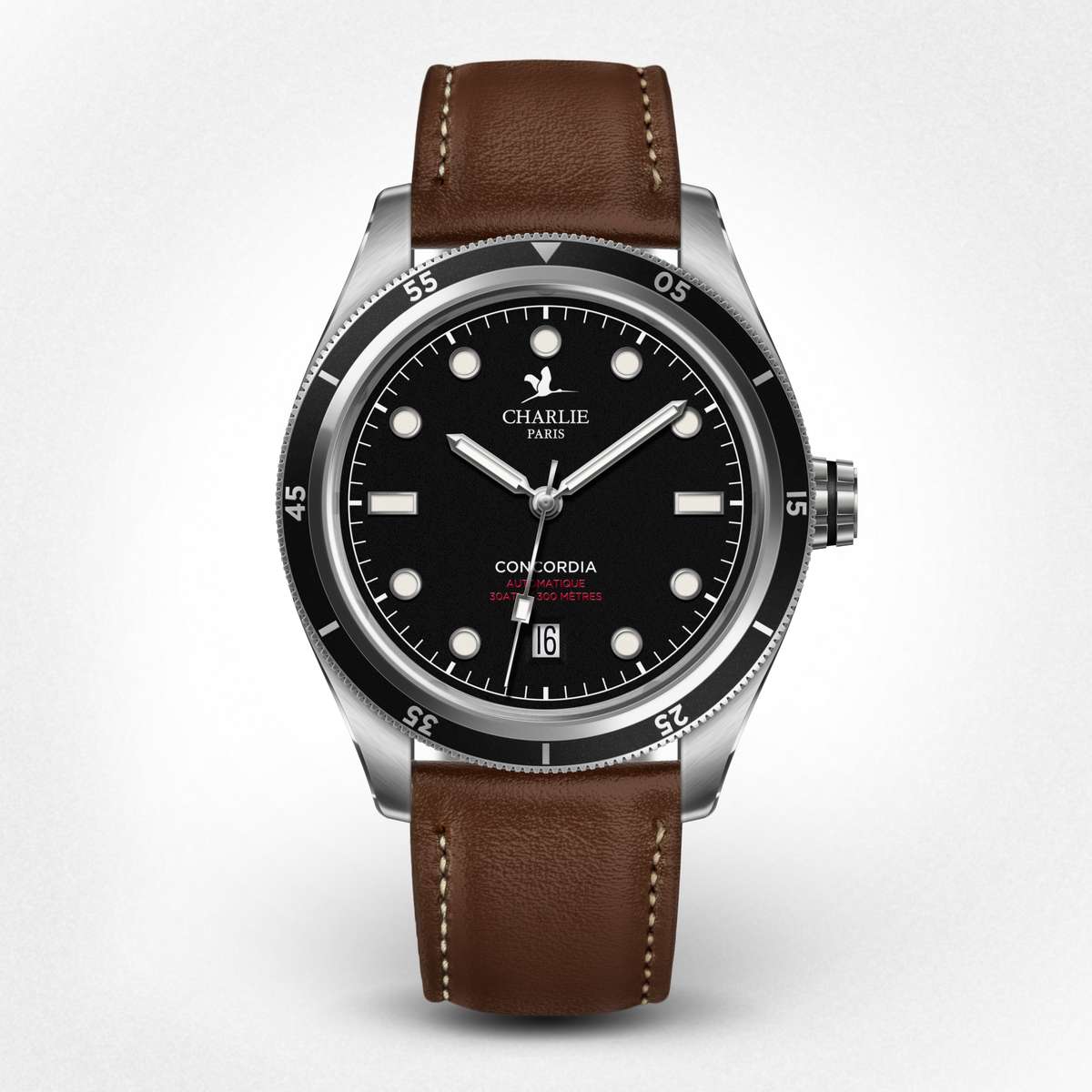 Montre de plong e tanche 30ATM Concordia Automatique Noir